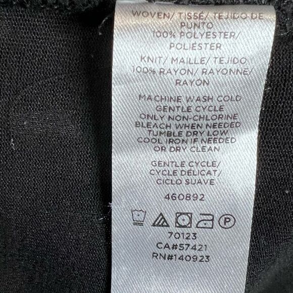 Loft black faux wrap peplum mixed media top size medium - Picture 6 of 6